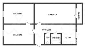 3-к квартира, вторичка, 65м2, 8/9 этаж