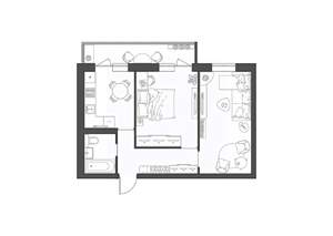2-к квартира, строящийся дом, 52м2, 5/9 этаж