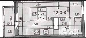 Студия квартира, вторичка, 21м2, 22/22 этаж