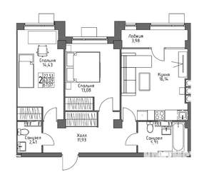 Студия квартира, вторичка, 67м2, 3/10 этаж