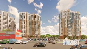 1-к квартира, строящийся дом, 42м2, 13/19 этаж