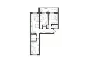 3-к квартира, строящийся дом, 73м2, 5/8 этаж