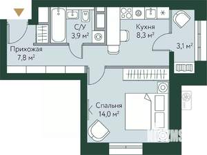 1-к квартира, вторичка, 37м2, 7/24 этаж