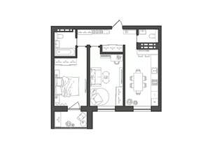 2-к квартира, строящийся дом, 56м2, 8/8 этаж