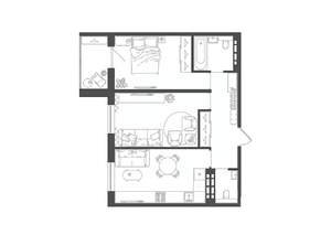 2-к квартира, строящийся дом, 56м2, 1/10 этаж