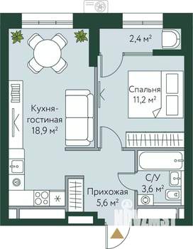 1-к квартира, вторичка, 42м2, 21/24 этаж
