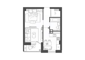 1-к квартира, строящийся дом, 37м2, 4/19 этаж