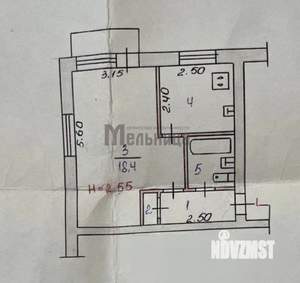 1-к квартира, вторичка, 31м2, 2/5 этаж