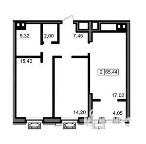 2-к квартира, вторичка, 65м2, 23/23 этаж