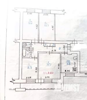 4-к квартира, вторичка, 73м2, 3/9 этаж
