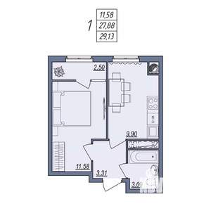1-к квартира, вторичка, 29м2, 5/10 этаж