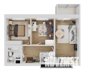 2-к квартира, вторичка, 56м2, 1/16 этаж