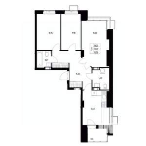 3-к квартира, вторичка, 85м2, 10/19 этаж