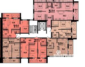3-к квартира, строящийся дом, 80м2, 3/10 этаж