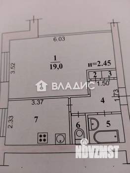 1-к квартира, вторичка, 35м2, 7/9 этаж