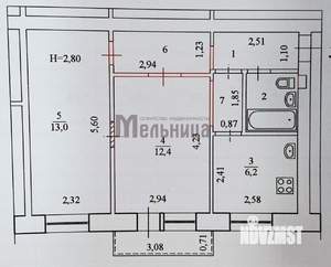 2-к квартира, вторичка, 45м2, 3/3 этаж