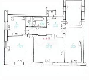 3-к квартира, вторичка, 78м2, 1/2 этаж