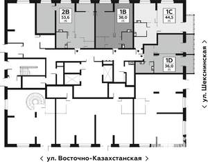 1-к квартира, строящийся дом, 54м2, 1/14 этаж