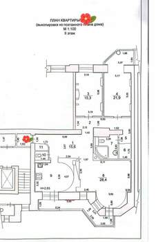 3-к квартира, вторичка, 118м2, 2/10 этаж