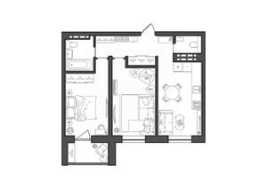 2-к квартира, строящийся дом, 56м2, 1/8 этаж