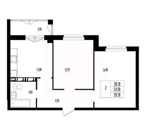 Студия квартира, вторичка, 58м2, 13/17 этаж