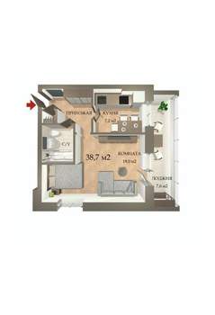 1-к квартира, вторичка, 36м2, 3/9 этаж