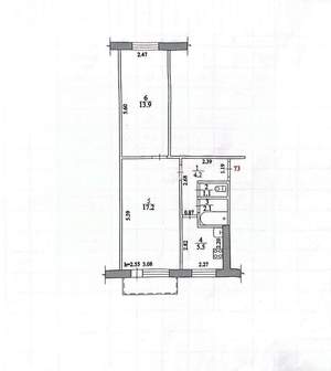 2-к квартира, вторичка, 44м2, 5/5 этаж