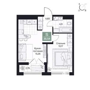 1-к квартира, вторичка, 39м2, 5/10 этаж