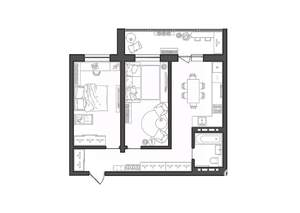 2-к квартира, строящийся дом, 59м2, 8/8 этаж