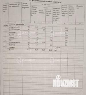 3-к квартира, вторичка, 63м2, 2/5 этаж