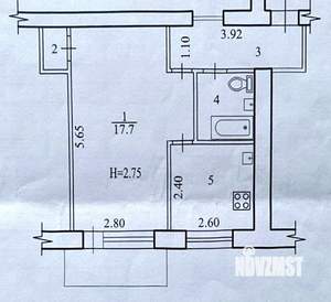 1-к квартира, вторичка, 32м2, 5/5 этаж