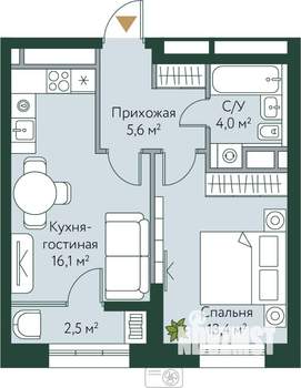 1-к квартира, вторичка, 42м2, 9/24 этаж