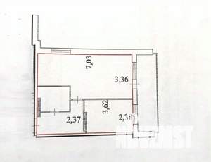 1-к квартира, вторичка, 39м2, 1/10 этаж