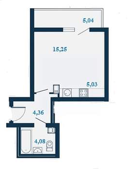 1-к квартира, строящийся дом, 31м2, 16/23 этаж