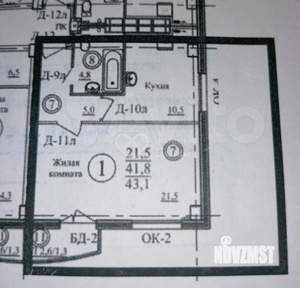 1-к квартира, вторичка, 42м2, 10/20 этаж
