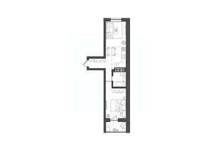 1-к квартира, строящийся дом, 41м2, 5/8 этаж