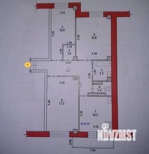 3-к квартира, вторичка, 71м2, 4/9 этаж