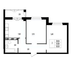 Студия квартира, вторичка, 58м2, 9/17 этаж