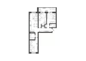 3-к квартира, строящийся дом, 73м2, 2/8 этаж