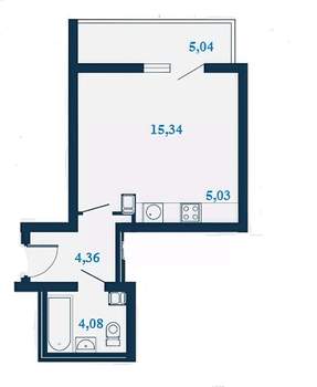 1-к квартира, вторичка, 31м2, 7/23 этаж