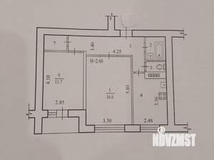 2-к квартира, вторичка, 51м2, 1/9 этаж