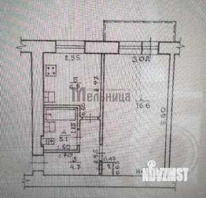 1-к квартира, вторичка, 31м2, 3/5 этаж