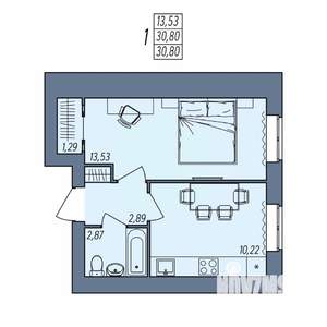 1-к квартира, вторичка, 31м2, 3/8 этаж