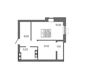 1-к квартира, вторичка, 41м2, 14/24 этаж
