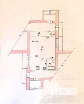 Студия квартира, вторичка, 46м2, 6/9 этаж
