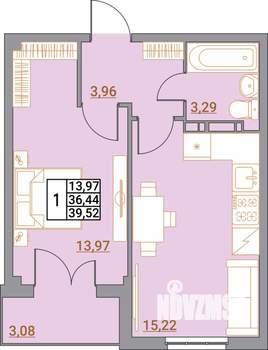 1-к квартира, вторичка, 40м2, 1/5 этаж