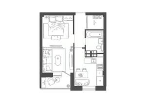 1-к квартира, строящийся дом, 37м2, 19/19 этаж