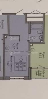 1-к квартира, вторичка, 25м2, 10/22 этаж