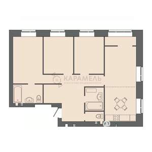 4-к квартира, вторичка, 92м2, 5/9 этаж