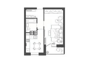 1-к квартира, строящийся дом, 37м2, 19/19 этаж